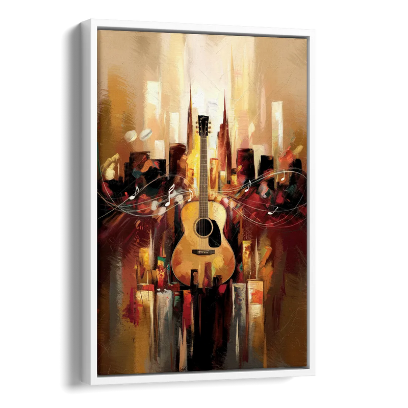 Nashville Country Music Vibes Side - White Canvas Wall Art
