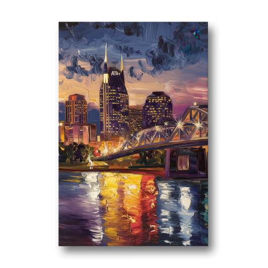 Nashville Cumberland River Views - Canvas Wall Art - Front