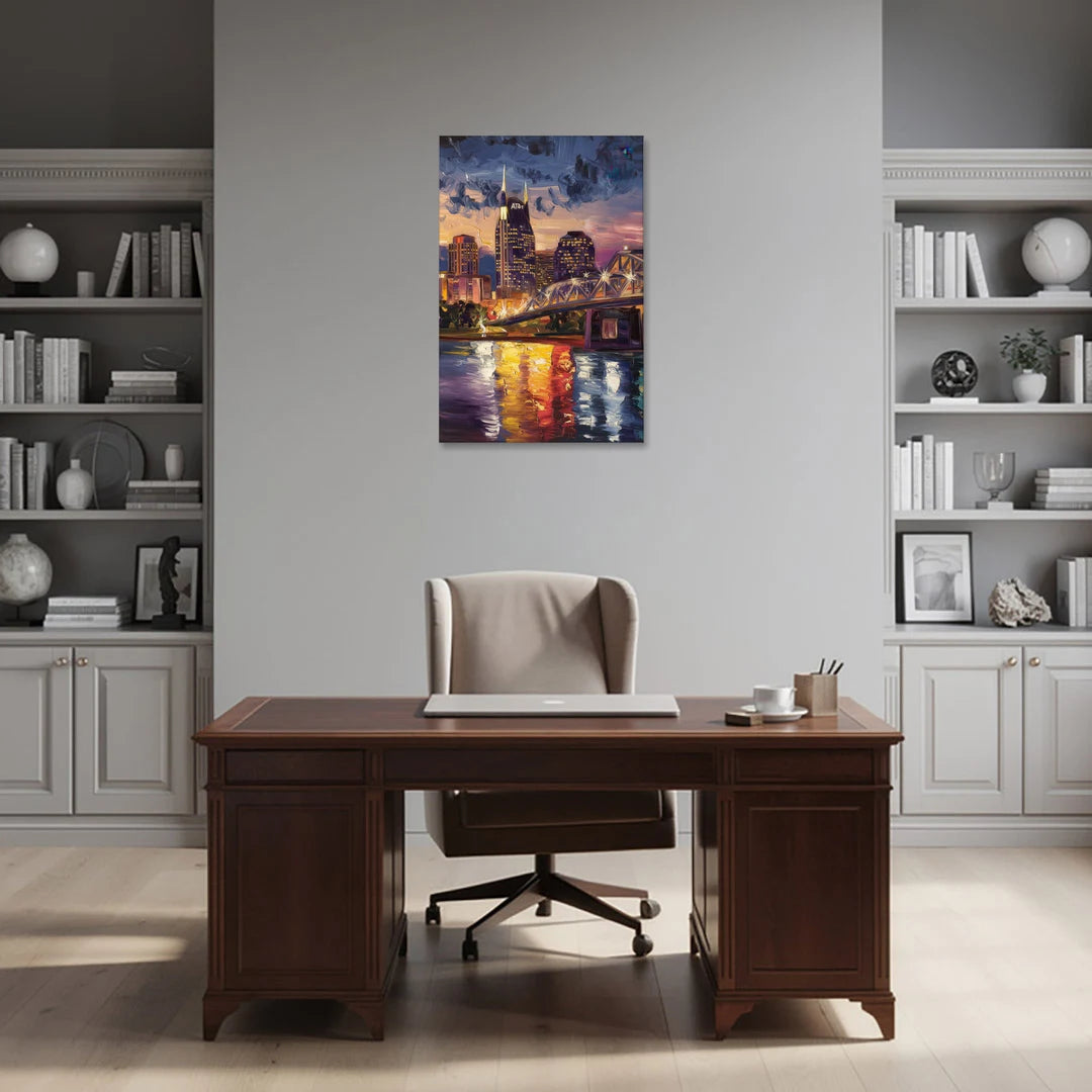 Nashville Cumberland River Views - Canvas Wall Art - Office - 24x36