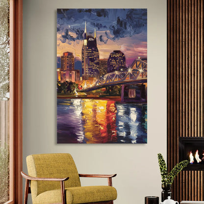 Nashville Cumberland River Views Sitting Room - Canvas Wall Art