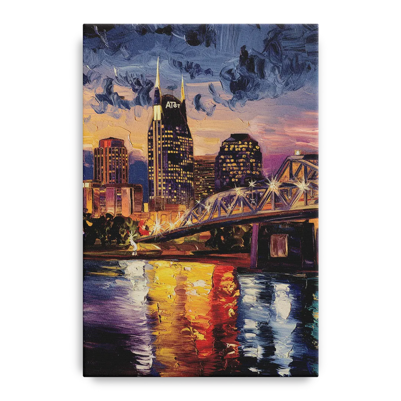 Nashville Cumberland River Views Front - Canvas Wall Art