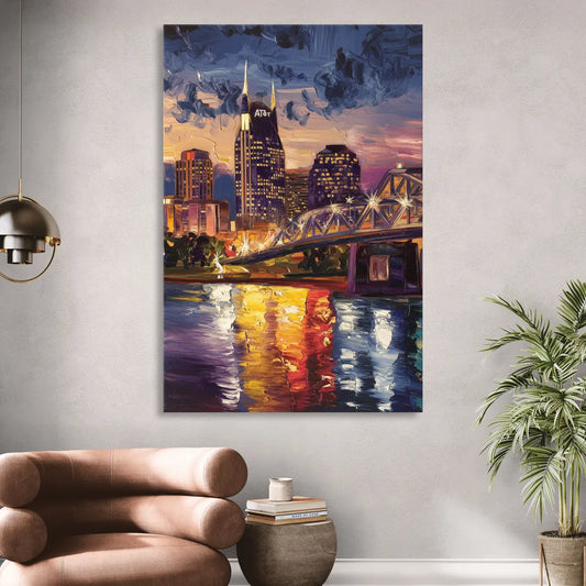 Nashville Cumberland River Views Living Room - Canvas Wall Art