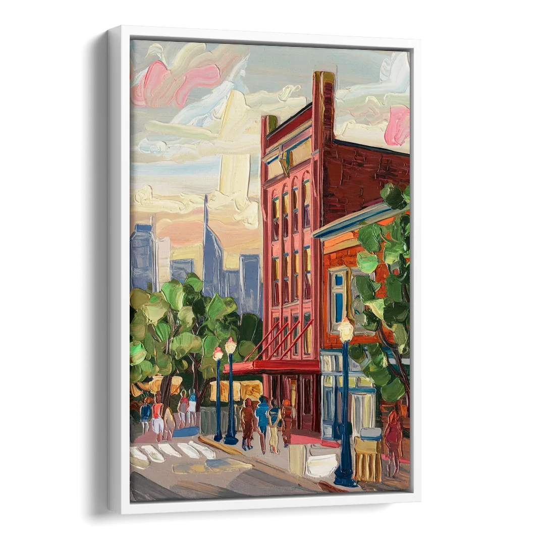 Nashville Grand Ole Opry Side - White Canvas Wall Art