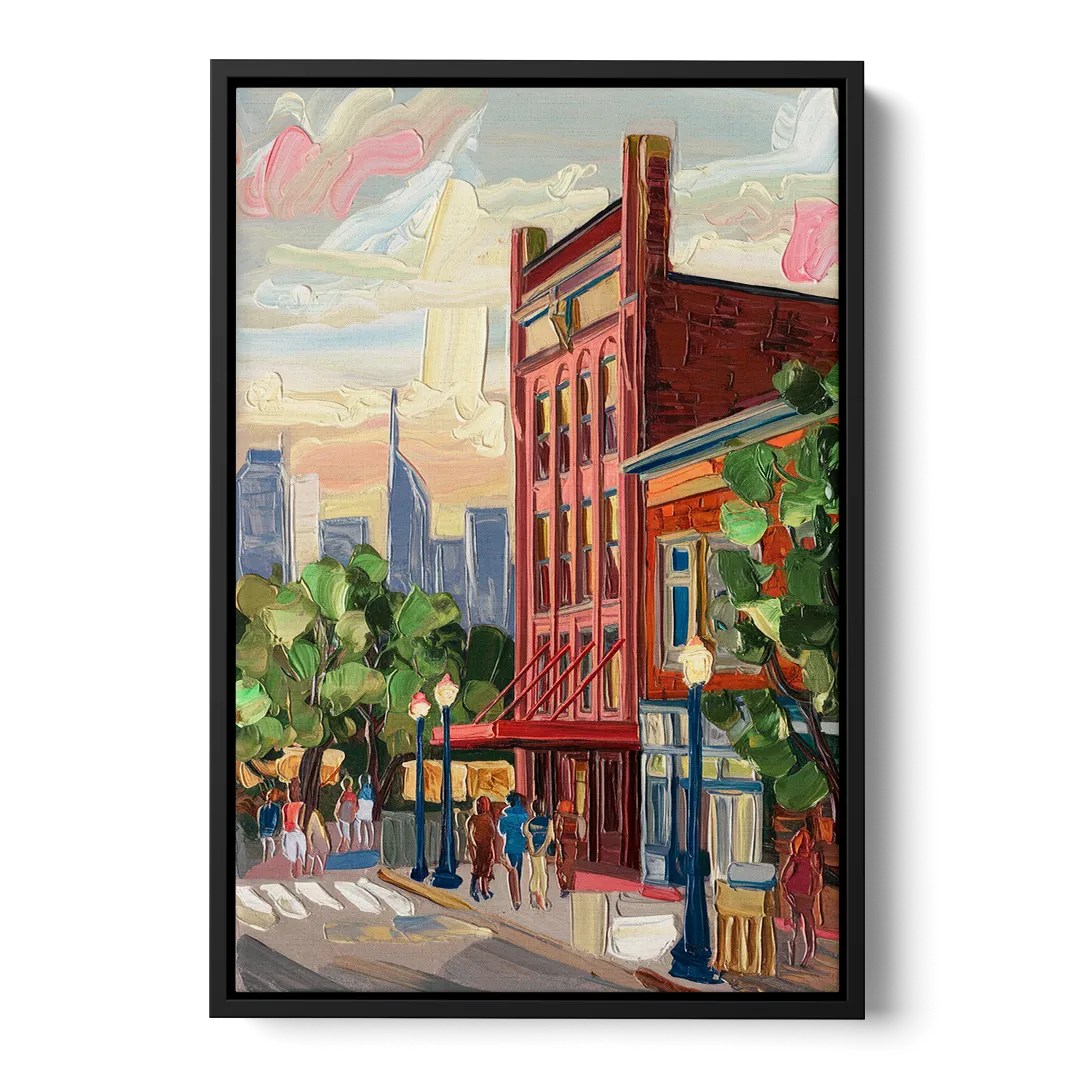 Nashville Grand Ole Opry Front - Black Canvas Wall Art