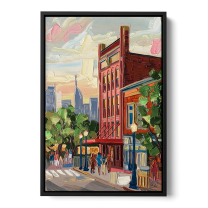 Nashville Grand Ole Opry Front - Black Canvas Wall Art