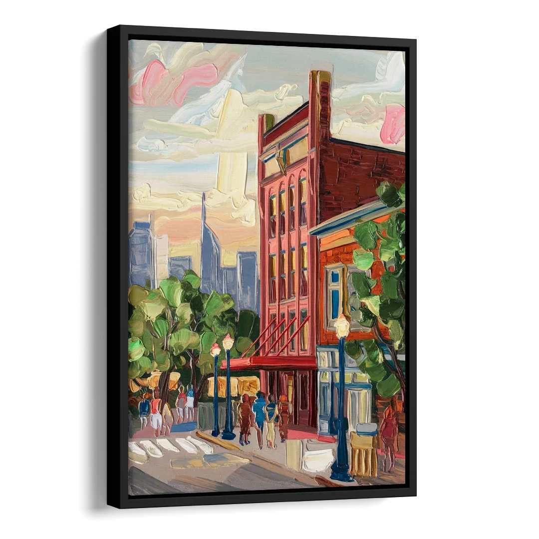 Nashville Grand Ole Opry Side - Black Canvas Wall Art