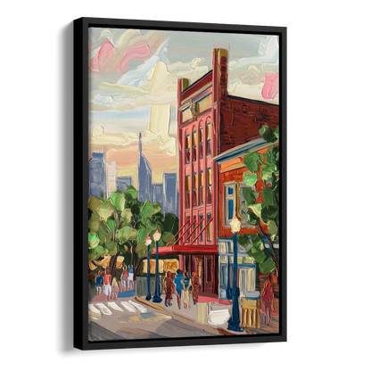 Nashville Grand Ole Opry Side - Black Canvas Wall Art