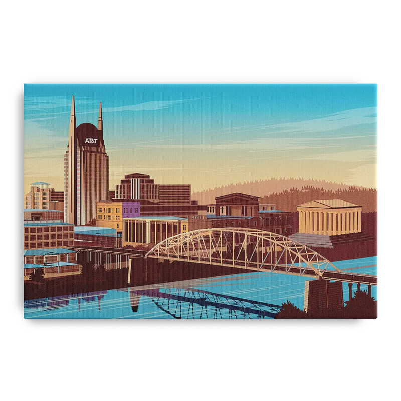 Nashville Historic Landmarks Front - Canvas Wall Art