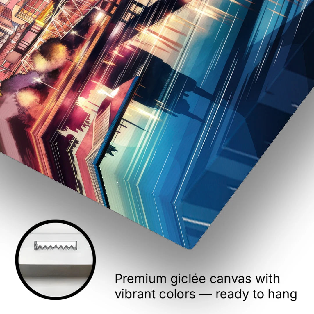 Nashville Iconic Locations - Canvas Wall Art - Gallery Wrap Corner