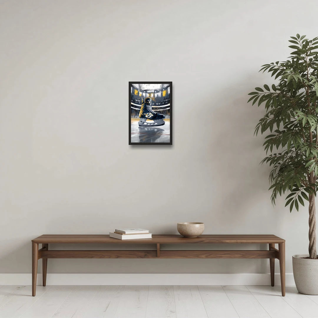 Nashville Predators Hockey Pride - Black Framed Canvas Wall Art - Coffee Table - 12x18