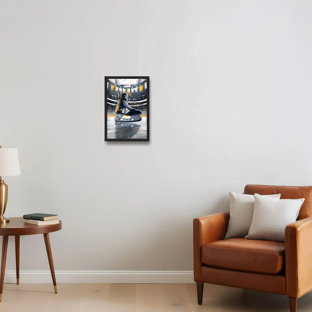 Nashville Predators Hockey Pride - Black Framed Canvas Wall Art - Sofa - 12x18