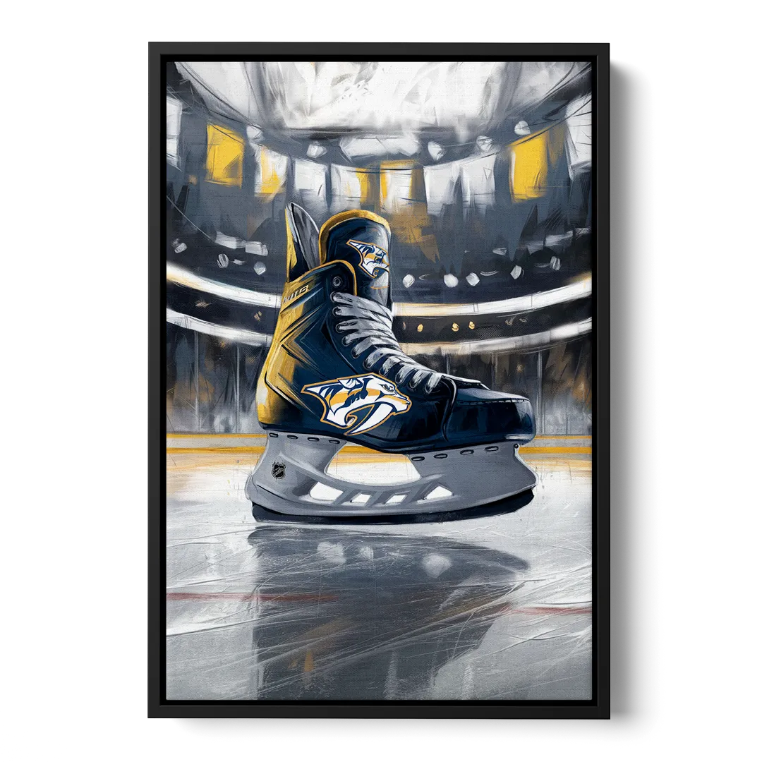 Nashville Predators Hockey Pride Front - Black Canvas Wall Art