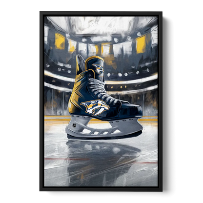 Nashville Predators Hockey Pride Front - Black Canvas Wall Art