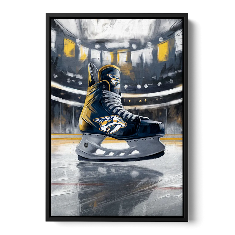 Nashville Predators Hockey Pride Front - Black Canvas Wall Art