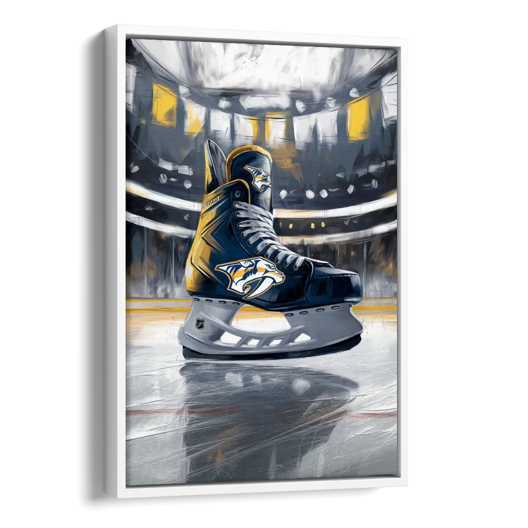 Nashville Predators Hockey Pride Side - White Canvas Wall Art