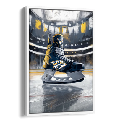 Nashville Predators Hockey Pride Side - White Canvas Wall Art