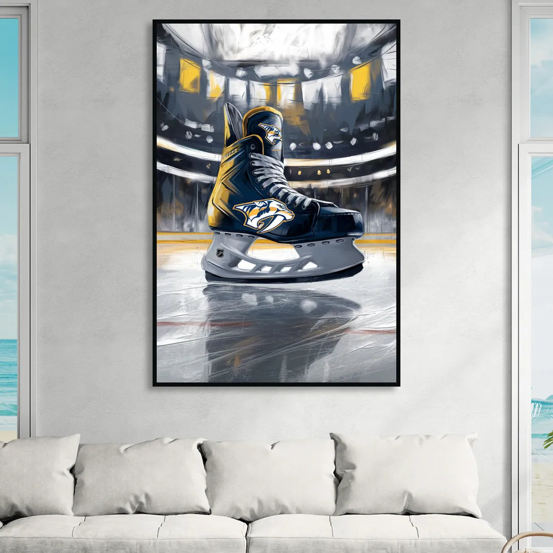 Nashville Predators Hockey Pride Sitting Room - Black Canvas Wall Art