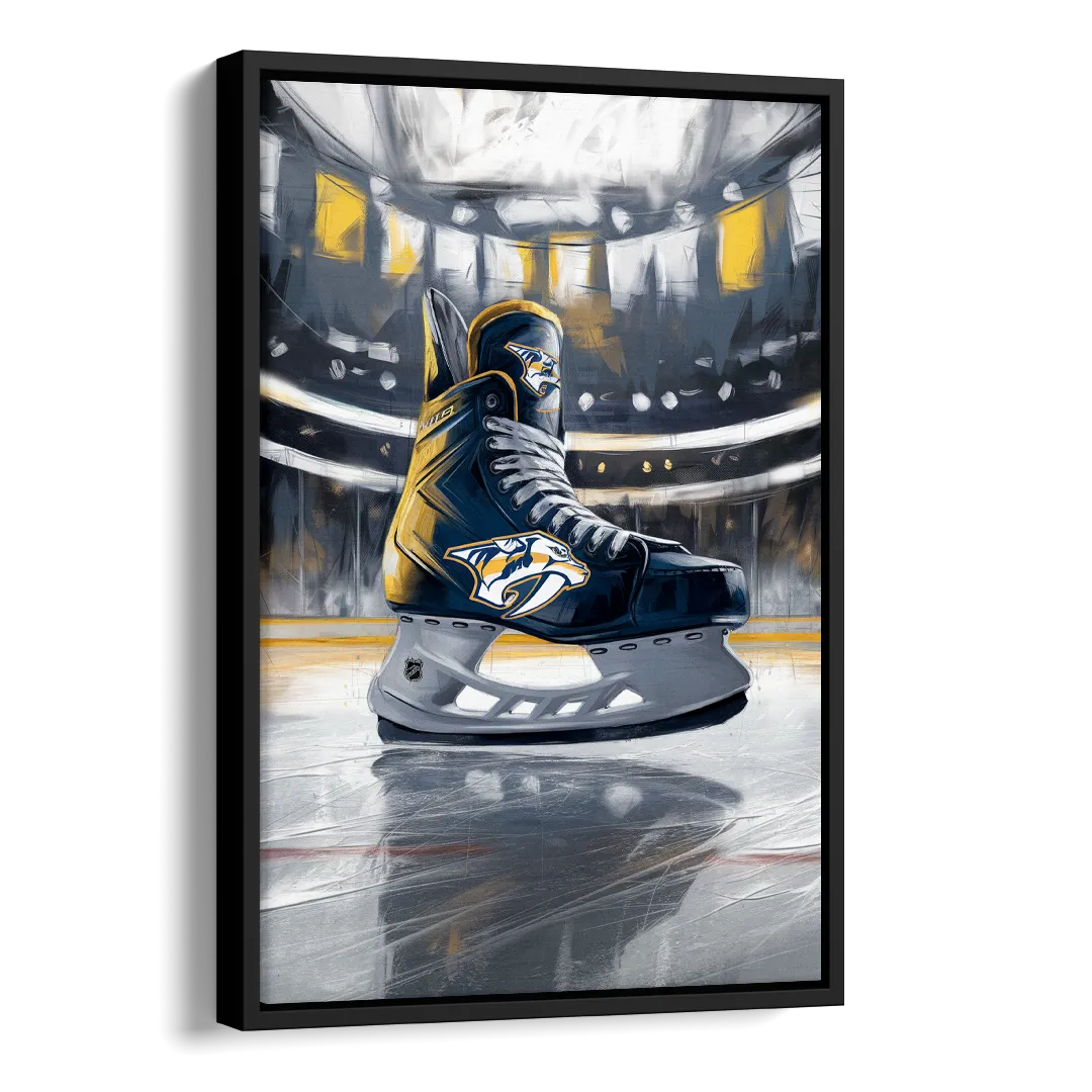 Nashville Predators Hockey Pride Side - Black Canvas Wall Art