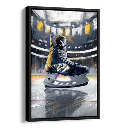 Nashville Predators Hockey Pride Side - Black Canvas Wall Art