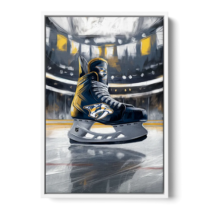 Nashville Predators Hockey Pride Front - White Canvas Wall Art