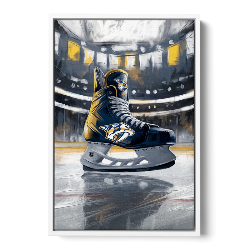 Nashville Predators Hockey Pride Front - White Canvas Wall Art