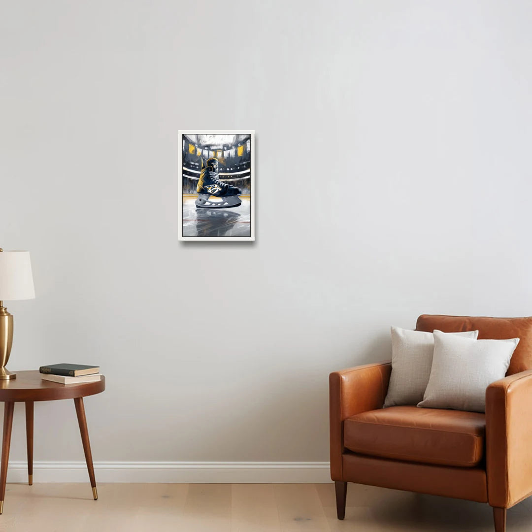 Nashville Predators Hockey Pride - White Framed Canvas Wall Art - Sofa - 12x18
