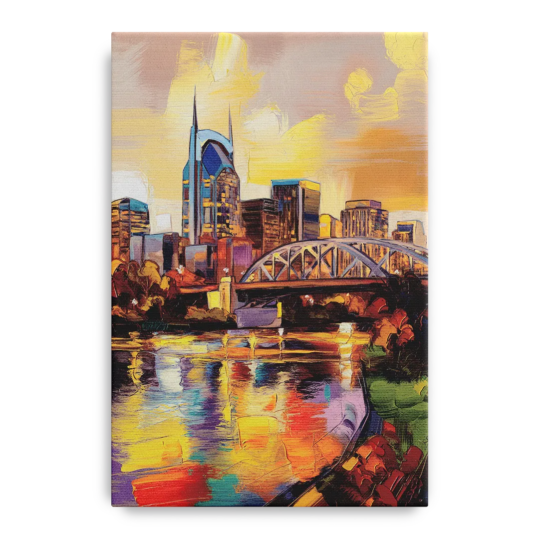 Nashville Scenic Riverfront Front - Canvas Wall Art