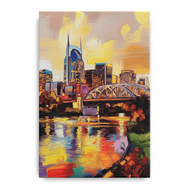 Nashville Scenic Riverfront Front - Canvas Wall Art