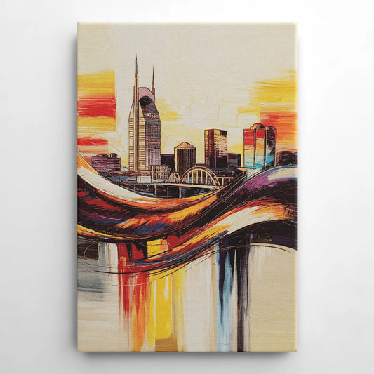 Nashville Skyline at Sunset - Canvas Wall Art