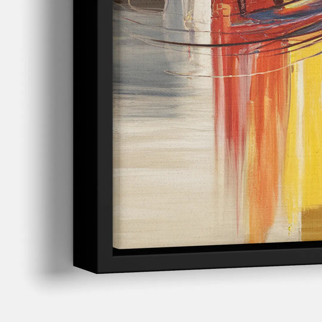 Nashville Skyline at Sunset - Close-Up Black Frame Canvas