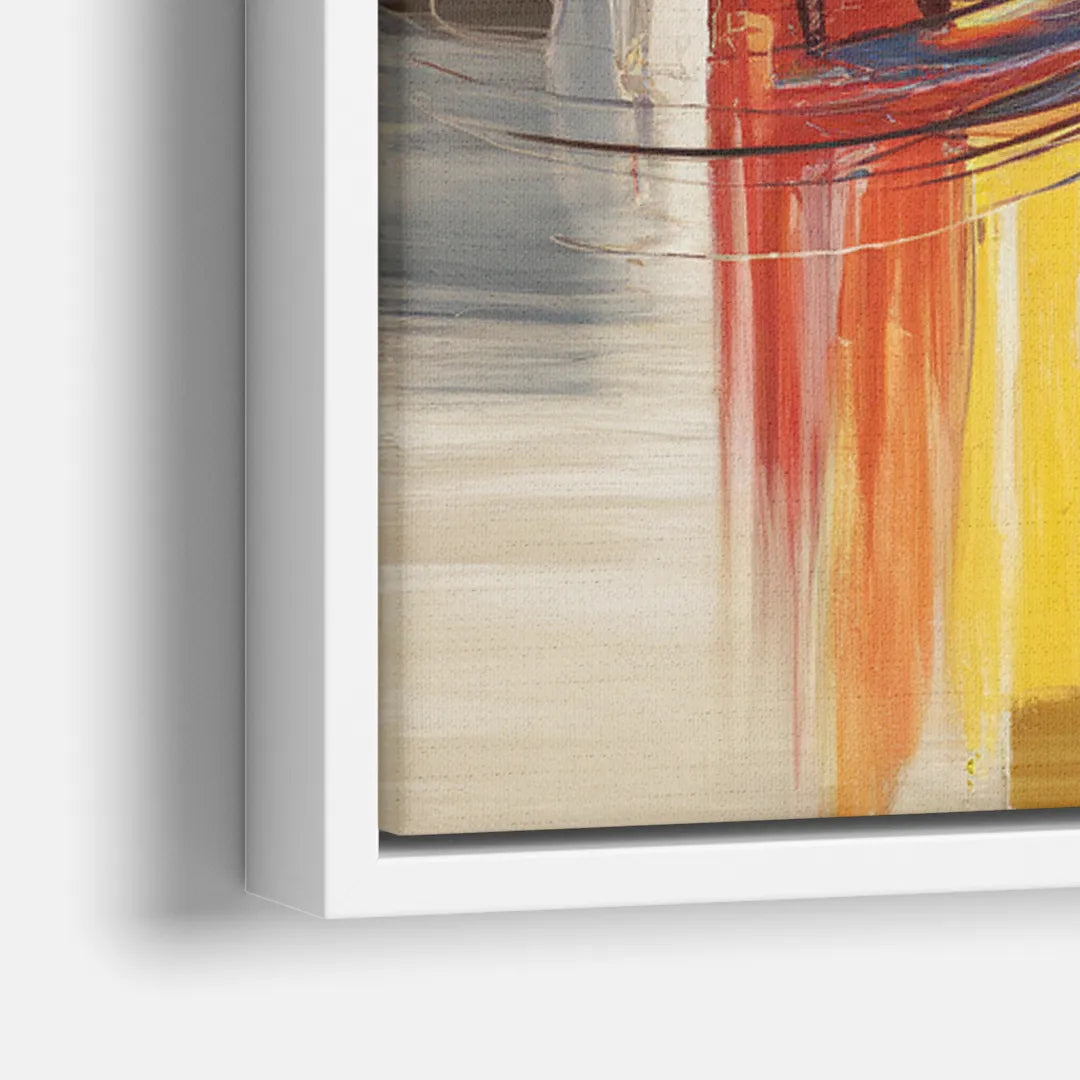 Nashville Skyline at Sunset - Close-Up White Frame Canvas