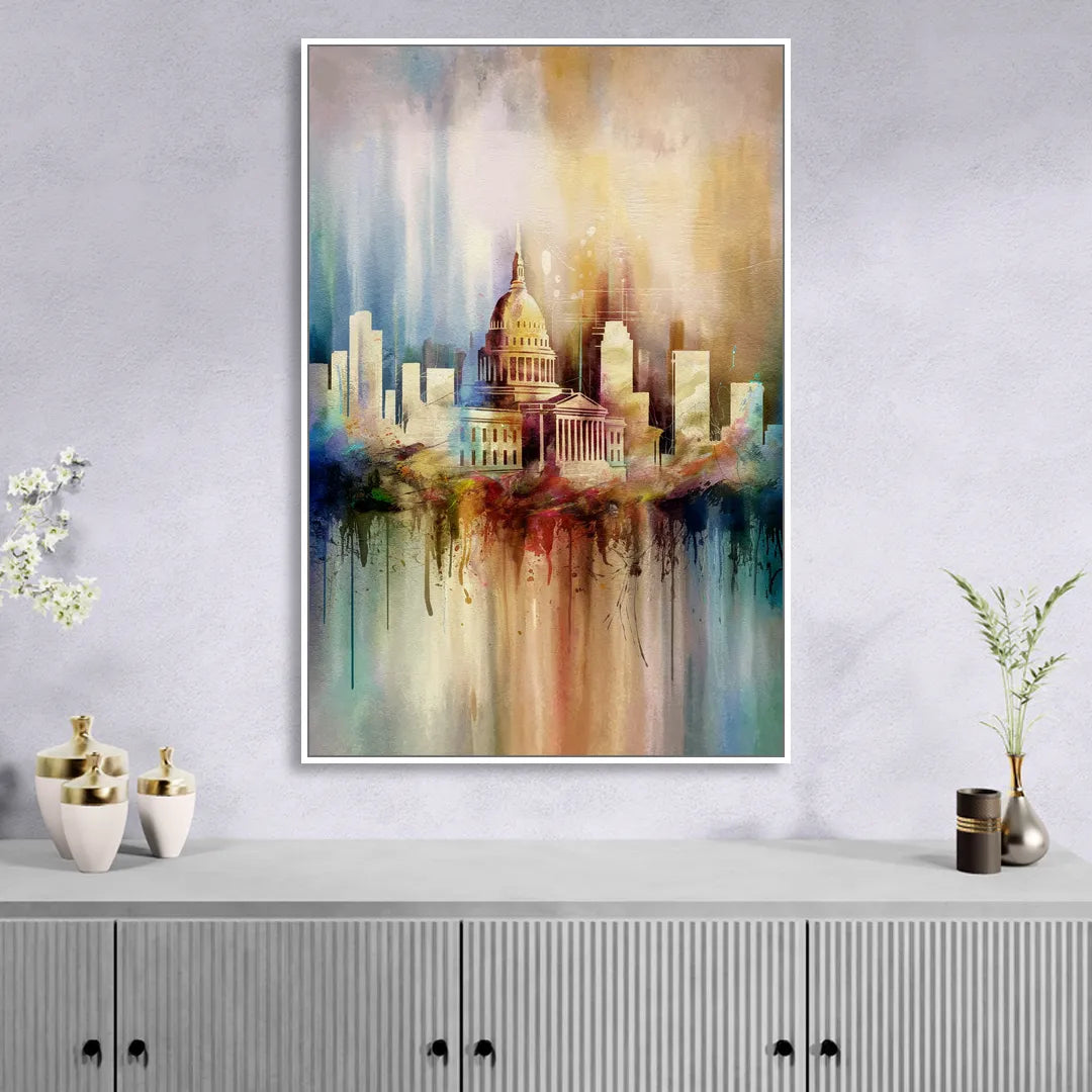 Nashville Tennessee State Capitol Sitting Room - White Canvas Wall Art