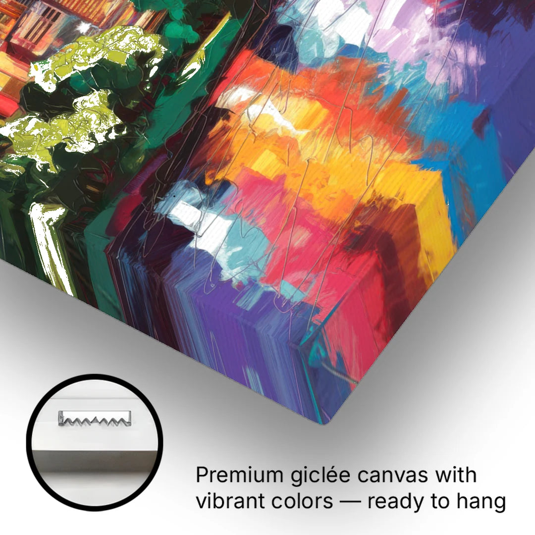 Nashville Vibrant City Energy - Canvas Wall Art - Gallery Wrap Corner