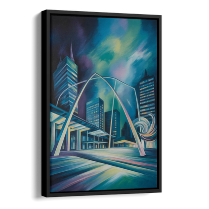 Nathan Phillips Square Night Lights Side - Black Canvas Wall Art