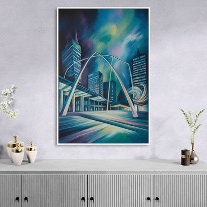 Nathan Phillips Square Night Lights Sitting Room - White Canvas Wall Art