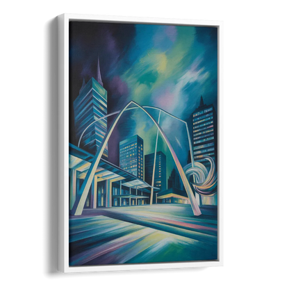Nathan Phillips Square Night Lights Side - White Canvas Wall Art