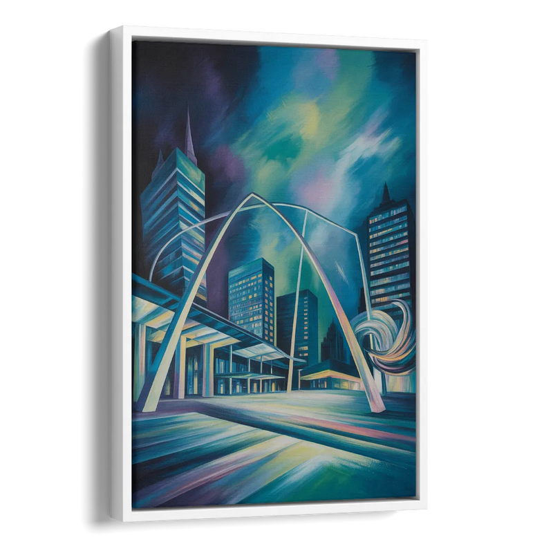 Nathan Phillips Square Night Lights Side - White Canvas Wall Art