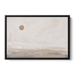 Negative Space Art with a High Clay Sun - Black Framed Canvas Wall Art - Front