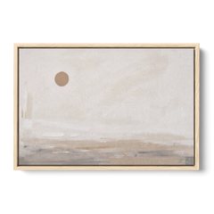 Negative Space Art with a High Clay Sun - Oak Framed Canvas Wall Art - Front