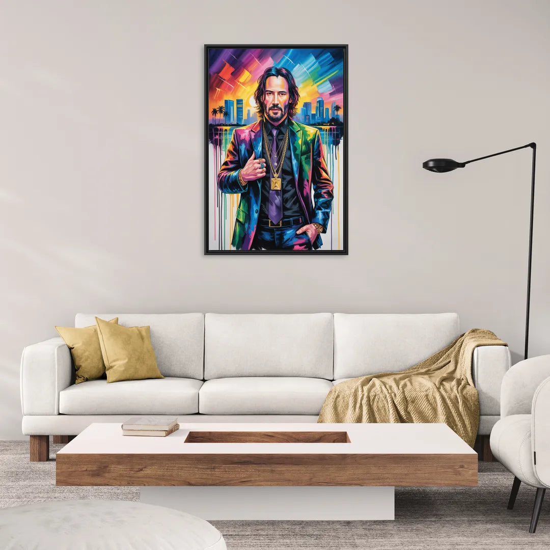 Neo Soul 2.0 - Living Room Black Frame Canvas