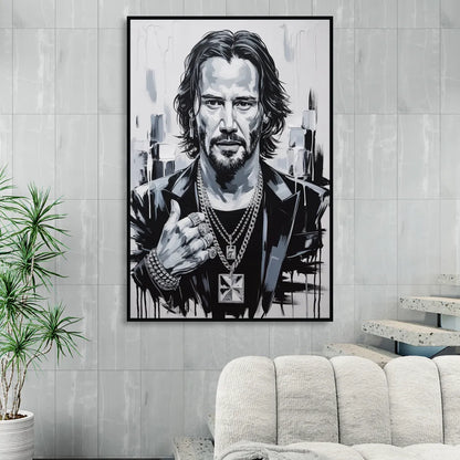 Neo Soul Sitting Room - Black Canvas Wall Art