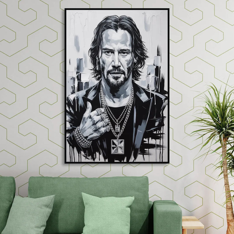 Neo Soul Living Room - Black Canvas Wall Art