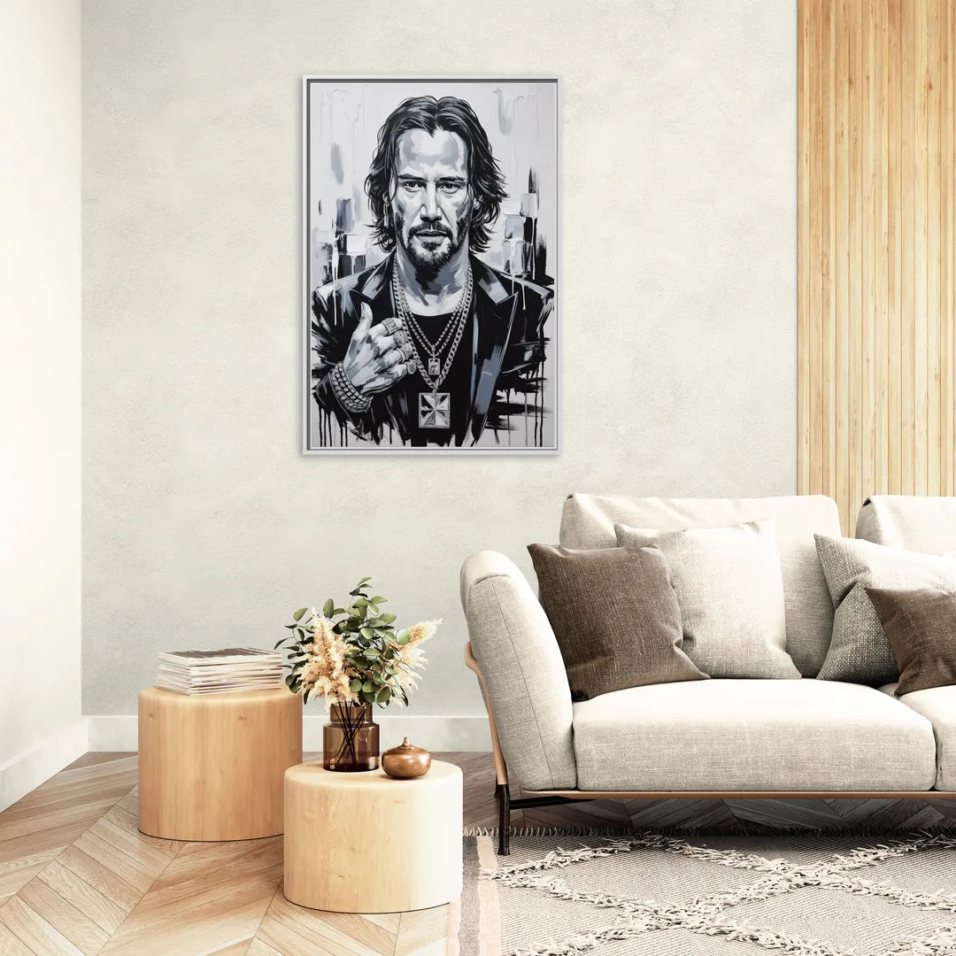 Neo Soul - Living Room White Frame Canvas