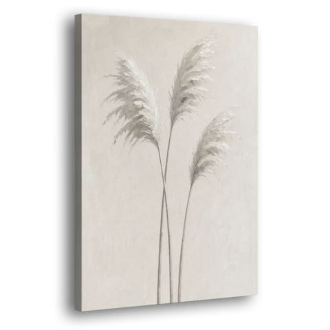 Neutral Botanical Prints of Pampas Grass Plumes - Canvas Wall Art - Side