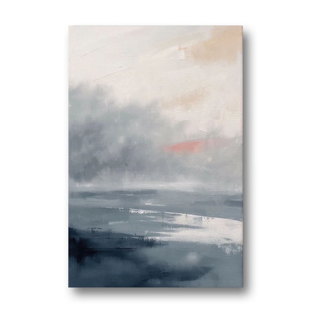 Neutral Sea Fog on Calm Water - Canvas Wall Art - Front