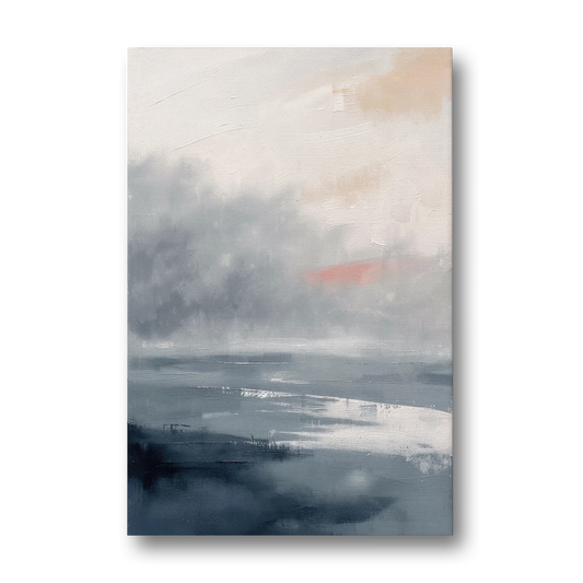Neutral Sea Fog on Calm Water - Canvas Wall Art - Front