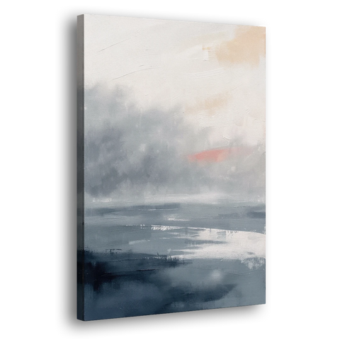 Neutral Sea Fog on Calm Water - Canvas Wall Art