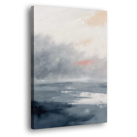 Neutral Sea Fog on Calm Water - Canvas Wall Art - Side
