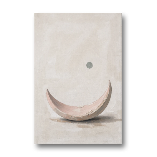 Neutral Wall Art for Bedroom with Blush Crescent Cradle - Canvas Wall Art - Front