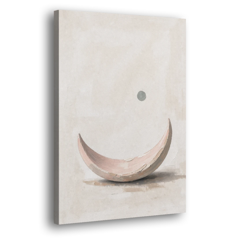 Neutral Wall Art for Bedroom with Blush Crescent Cradle - Canvas Wall Art - Side